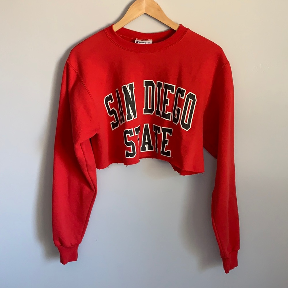Champion Cropped SDSU Hoodie San Diego State